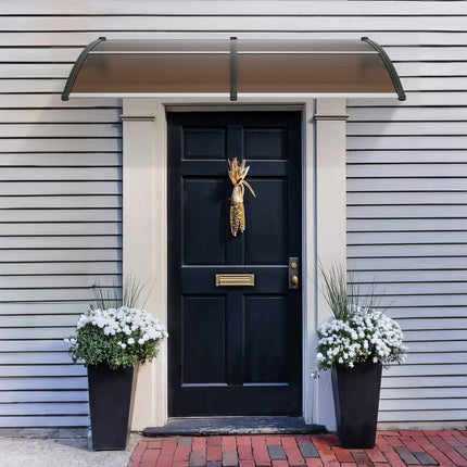 Window Door Awning Canopy 965 x 1987 mm, UPF 50+ Polycarbonate Entry Door Outdoor Window Awning Exterior, Front Door Overhang Awning for Sun Shutter, UV, Rain, Snow Protection, Hollow Sheet.