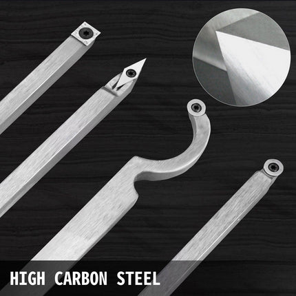 Wood Turning Tools for Lathe 4 PCS Set, Carbide Lathe Tools with Diamond Shape, Round, Square Cutters, Turning Lathe Chisels with Comfortable Grip Handles Lathe Tools for Craft DIY Hobbyists.