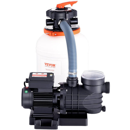 Sand Filter Above Ground with 285W Pool Pump 10,000 L/H Flow 6-Way Valve.