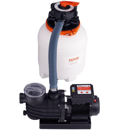 Sand Filter Above Ground with 285W Pool Pump 10,000 L/H Flow 6-Way Valve.