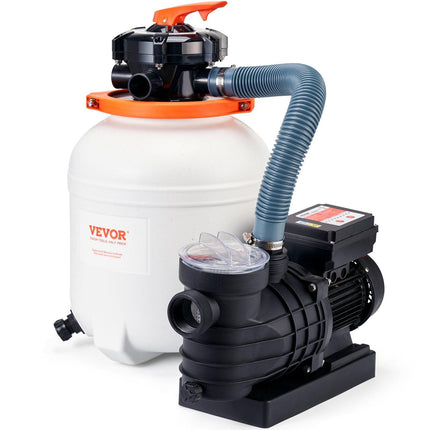 Sand Filter Above Ground with 285W Pool Pump 10,000 L/H Flow 6-Way Valve.