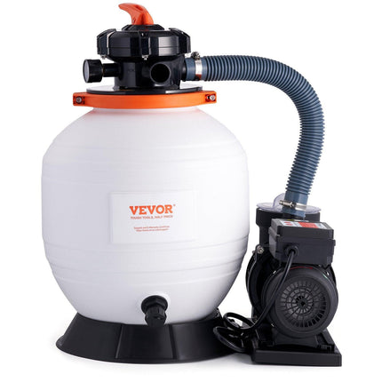 Sand Filter Above Ground with 450W Pool Pump 13,000 L/H Flow 6-Way Valve.