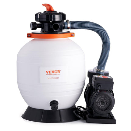 Sand Filter Above Ground with 450W Pool Pump 13,000 L/H Flow 6-Way Valve.