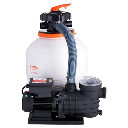 Sand Filter Above Ground with 450W Pool Pump 13,000 L/H Flow 6-Way Valve.