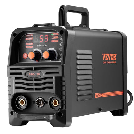MIG Welder, 130Amp Synergic Mig Welding Machine, 3-in-1 Flux Core MIG/Stick/Lift TIG Multi-Process Welder Machine, Portable Mig Welder with IGBT Inverter Technology & Digital Display Screen.