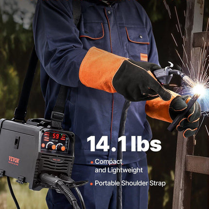 MIG Welder, 130Amp Synergic Mig Welding Machine, 3-in-1 Flux Core MIG/Stick/Lift TIG Multi-Process Welder Machine, Portable Mig Welder with IGBT Inverter Technology & Digital Display Screen.