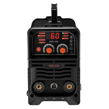 MIG Welder, 130Amp Synergic Mig Welding Machine, 3-in-1 Flux Core MIG/Stick/Lift TIG Multi-Process Welder Machine, Portable Mig Welder with IGBT Inverter Technology & Digital Display Screen.