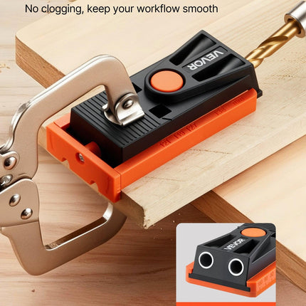 Pocket Hole Jig Kit, 12.7 to 38.1 mm Adjustable, Mini Jig Pocket Hole System with Step Drill, Hex Wrench, Drill Stop Ring, Square Drive Bit, and Screws, Reinforced Nylon Frame, for Woodworking.