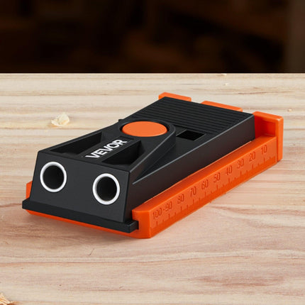 Pocket Hole Jig Kit, 12.7 to 38.1 mm Adjustable, Mini Jig Pocket Hole System with Step Drill, Hex Wrench, Drill Stop Ring, Square Drive Bit, and Screws, Reinforced Nylon Frame, for Woodworking.