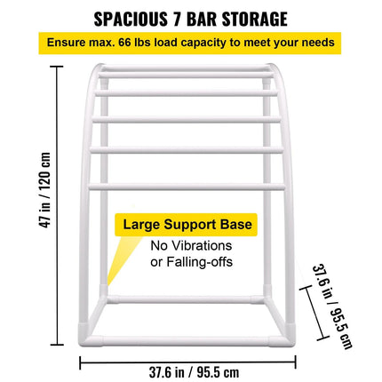 Outdoor Towel Rack Pool Towel Rack 7 Bar Curved White Freestanding Patio.