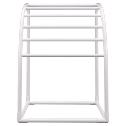 Outdoor Towel Rack Pool Towel Rack 7 Bar Curved White Freestanding Patio.