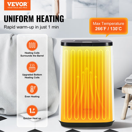 20L Large Towel Warmer Bucket with LED Screen U-shaped Light & Timer White.