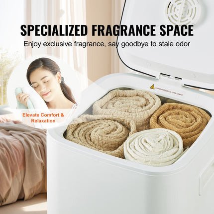 20L Large Towel Warmer Bucket with LED Screen U-shaped Light & Timer White.