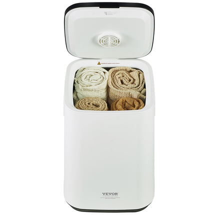 20L Large Towel Warmer Bucket with LED Screen U-shaped Light & Timer White.