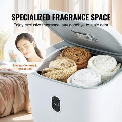 25L Towel Warmer Bucket with LED Screen Bottom Heating Columns Timer White.