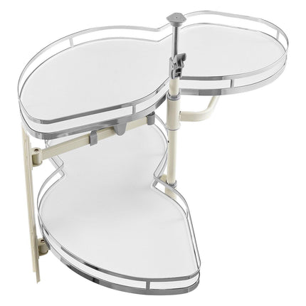 Swing Left Blind Corner Cabinet, Pull Out Organizer for 36 inch Width Blind Cabinet, 2 Tier Height Adjustable Swing Tray, Soft Close Kitchen Cloud Blind Organizer, Left Open.