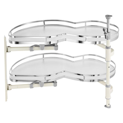 Swing Left Blind Corner Cabinet, Pull Out Organizer for 36 inch Width Blind Cabinet, 2 Tier Height Adjustable Swing Tray, Soft Close Kitchen Cloud Blind Organizer, Left Open.