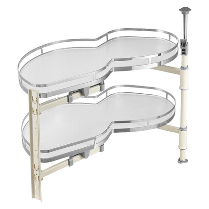 Swing Left Blind Corner Cabinet, Pull Out Organizer for 36 inch Width Blind Cabinet, 2 Tier Height Adjustable Swing Tray, Soft Close Kitchen Cloud Blind Organizer, Left Open.