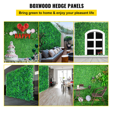 Artificial Boxwood Panels, 20 PCS 20""x20"" Boxwood Hedge Wall Panels, PE Artificial Grass Backdrop Wall 1.6"", Privacy Hedge Screen for Decoration of Outdoor, Indoor, Garden, Fence, and Backyar.