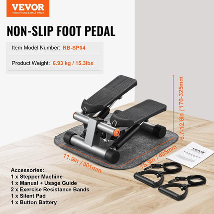 Stair Stepper for Exercise at Home Mini Stepper with Resistance Band.