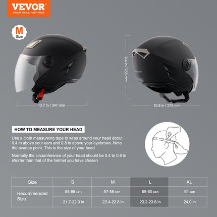 3/4-Face Motorcycle Helmet Motocross Helmet with Bluetooth Communication.