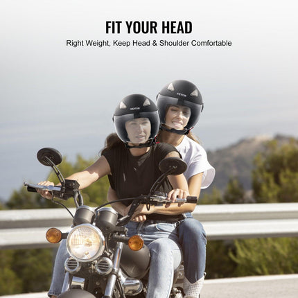 3/4-Face Motorcycle Helmet Motocross Helmet with Bluetooth Communication.