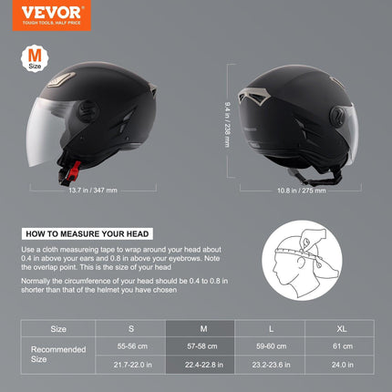 3/4-Face Motorcycle Helmet Motocross Helmet with Bluetooth Communication.
