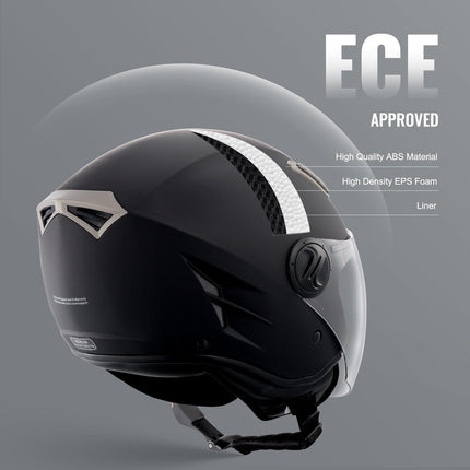 3/4-Face Motorcycle Helmet Motocross Helmet with Bluetooth Communication.