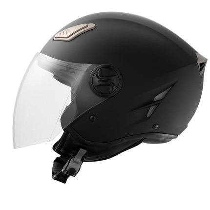 3/4-Face Motorcycle Helmet Motocross Helmet with Bluetooth Communication.