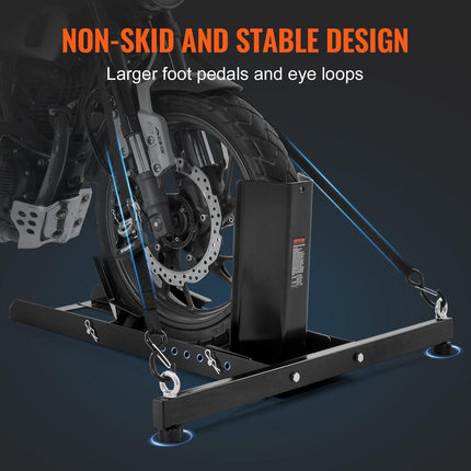 Motorcycle Wheel Chock Upright, 816.5 kg Capacity, Heavy-duty Steel Motorcycle Front Wheel Stand with 6 Adjustable Holes, For 381-558.8 mm Off-Road Motorcycles, Standard Motorcycles.