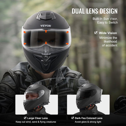 Full Face Motorcycle Helmet Motocross Helmet with Bluetooth Slot.