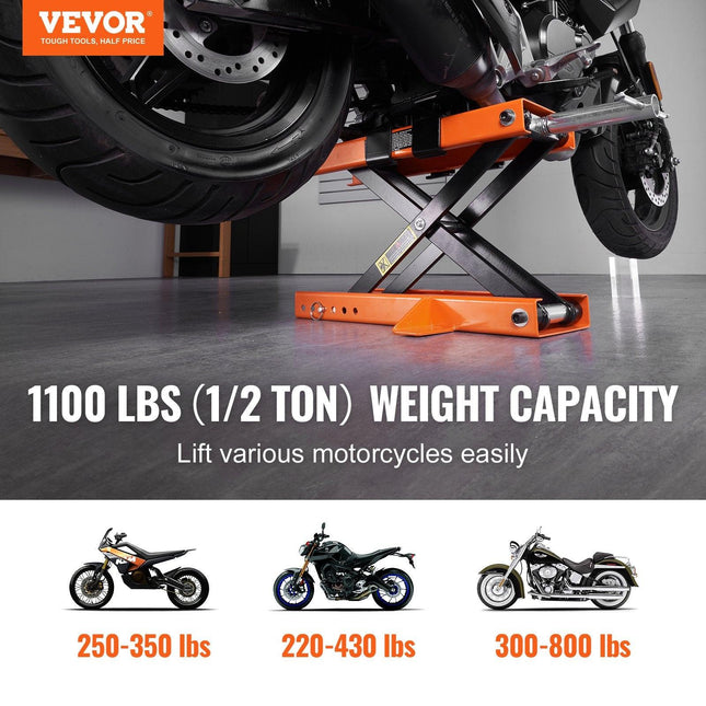 Motorcycle Lift Scissor Jack Stand 1100 Lb with Saddle ATV Lift Dirt Bike.