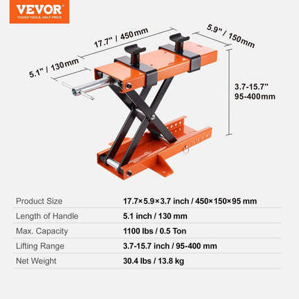 Motorcycle Lift Scissor Jack Stand 1100 Lb with Saddle ATV Lift Dirt Bike.