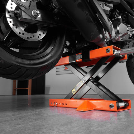 Motorcycle Lift Scissor Jack Stand 1100 Lb with Saddle ATV Lift Dirt Bike.