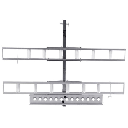 Motorcycle Carrier, 2-Bike 272.15KGS Aluminum Motorcycle Carrier Hitch Mount, Loading Ramp, Scooter Dirt Bike Trailer Hauler, Ratchet Straps and Stabilizer, for Car, Truck with 2" Hitch Receiver.