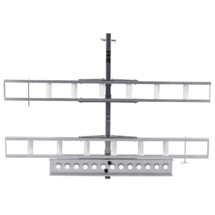 Motorcycle Carrier, 2-Bike 272.15KGS Aluminum Motorcycle Carrier Hitch Mount, Loading Ramp, Scooter Dirt Bike Trailer Hauler, Ratchet Straps and Stabilizer, for Car, Truck with 2" Hitch Receiver.
