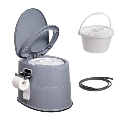 Portable Toilet for Camping, Porta Potty with 5L Detachable Inner Bucket & Removable Paper Holder, Commode with Dual Lids, Travel Toilet for Adults Kids Outdoor Camping Car Long Road Trips.
