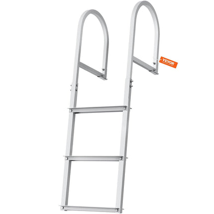 Dock Ladder, Removable 3 Steps, 227 kg Load Capacity, Aluminum Alloy Pontoon Boat Ladder with 7.9 cm Wide Step & Nonslip Rubber Mat, Easy to Install for Ship/Lake/Pool/Marine Boarding.