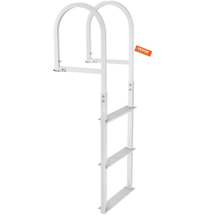 Dock Ladder, Removable 3 Steps, 227 kg Load Capacity, Aluminum Alloy Pontoon Boat Ladder with 7.9 cm Wide Step & Nonslip Rubber Mat, Easy to Install for Ship/Lake/Pool/Marine Boarding.