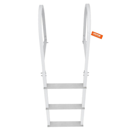 Dock Ladder, Removable 3 Steps, 227 kg Load Capacity, Aluminum Alloy Pontoon Boat Ladder with 7.9 cm Wide Step & Nonslip Rubber Mat, Easy to Install for Ship/Lake/Pool/Marine Boarding.