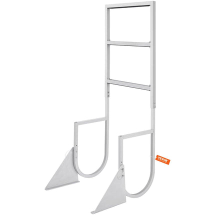 Dock Ladder, Flip-Up 3 Steps, 159 kg Load Capacity, Aluminum Alloy Pontoon Boat Ladder with 50.8 mm Wide Step & Nonslip Rubber Mat, Easy to Install for Ship/Lake/Pool/Marine Boarding.
