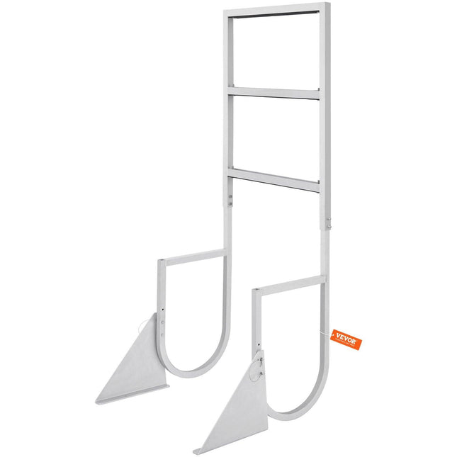 Dock Ladder, Flip-Up 3 Steps, 159 kg Load Capacity, Aluminum Alloy Pontoon Boat Ladder with 50.8 mm Wide Step & Nonslip Rubber Mat, Easy to Install for Ship/Lake/Pool/Marine Boarding.