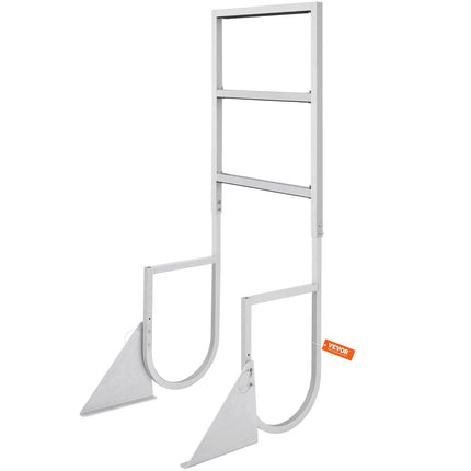 Dock Ladder, Flip-Up 3 Steps, 159 kg Load Capacity, Aluminum Alloy Pontoon Boat Ladder with 50.8 mm Wide Step & Nonslip Rubber Mat, Easy to Install for Ship/Lake/Pool/Marine Boarding.