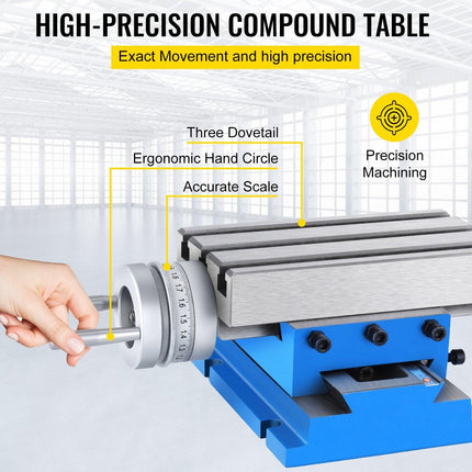 Milling Machine Cross Slide Worktable 4''x7.3'' 2 Axis Compound Precision.