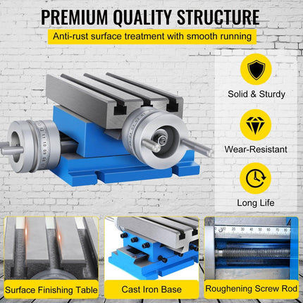 Milling Machine Cross Slide Worktable 4''x7.3'' 2 Axis Compound Precision.