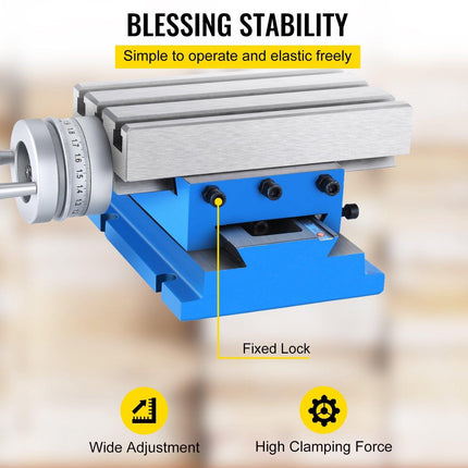 Milling Machine Cross Slide Worktable 4''x7.3'' 2 Axis Compound Precision.