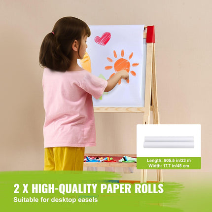 Easel Accessory Set Chalk & Markers & Paper Rolls 32PCS for Standing Easel.