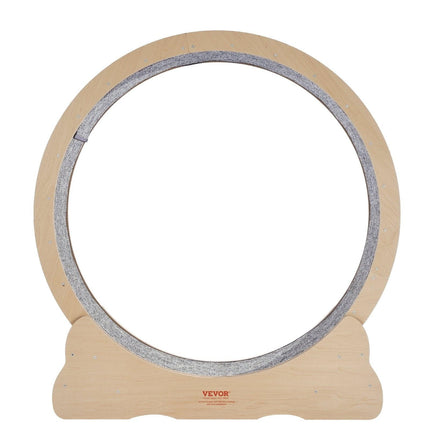 Wooden Cat Exercise Wheel, 43.3" Large Cat Treadmill Wheel for Indoor Cats, Cat Running Wheel with Detachable Carpet & Cat Teaser for Running/Walking/Training, Suitable for Most Cats Yellow.