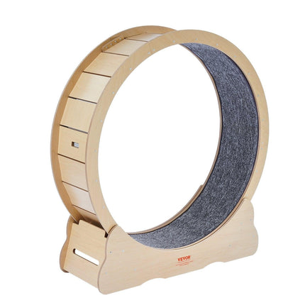 Wooden Cat Exercise Wheel, 43.3" Large Cat Treadmill Wheel for Indoor Cats, Cat Running Wheel with Detachable Carpet & Cat Teaser for Running/Walking/Training, Suitable for Most Cats Yellow.
