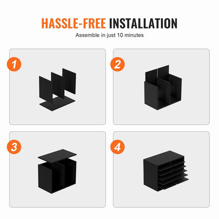 Wood Literature Organizer Adjustable File Sorter 12 Compartments Black.